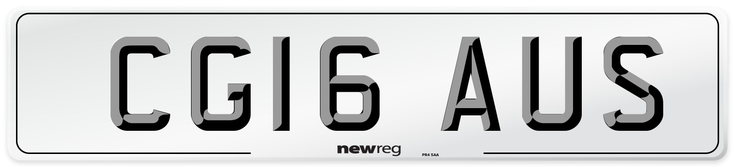 CG16 AUS Number Plate from New Reg